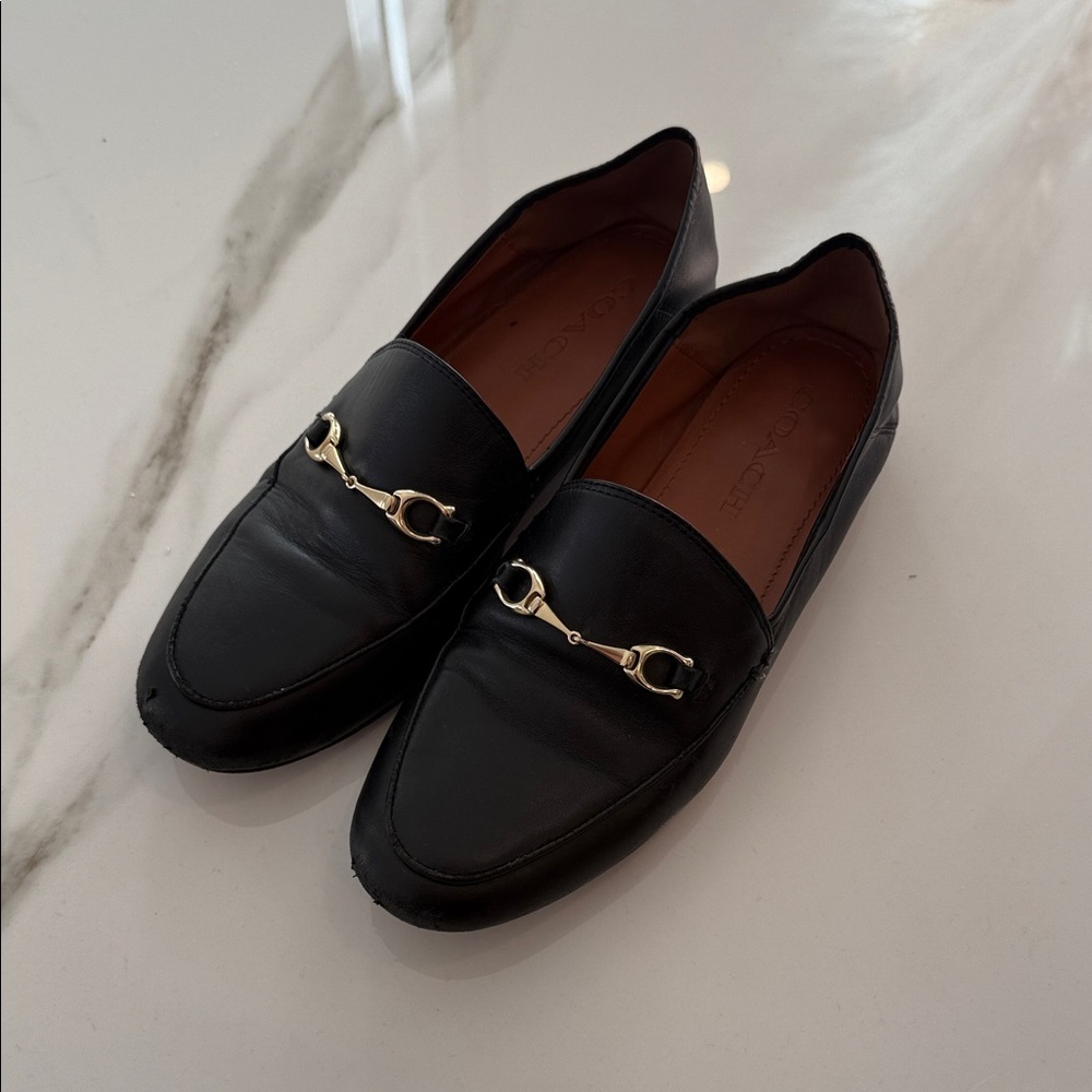 Coach Black Leather Loafers